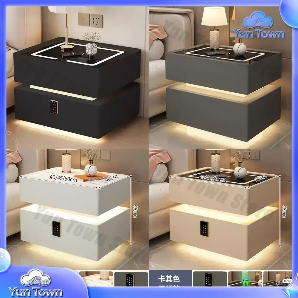 Modern Simple Wireless Charging Italian Suspension Smart Bedside Table for Minimalist Bedroom Home Creative Internet