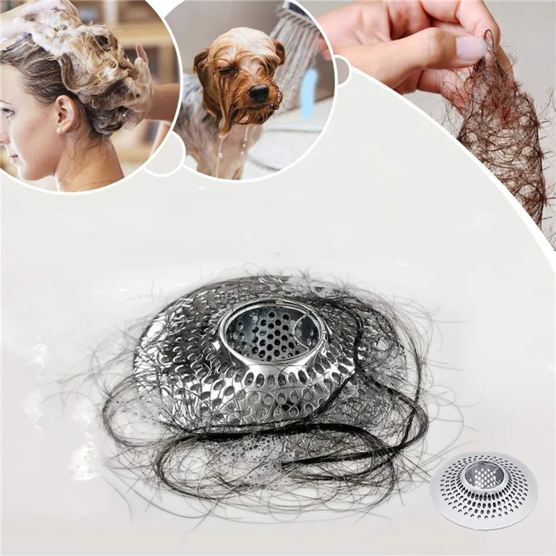 

Stainless Steel Bathroom Hair Catcher Filter Stopper Shower Floor Drain Cover Anti-clogging Sink Drain Strainer Bathtub Fixture