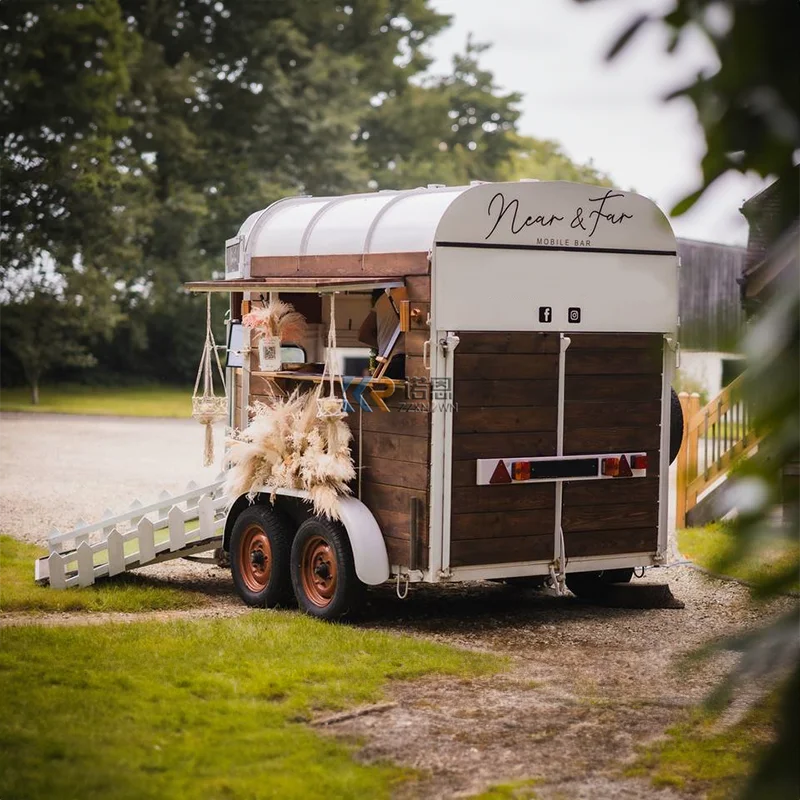 2024 Custom Mobile Street Fast Vending Carts Fast Food Truck Car Van Food Trailers With Freezer For Sale