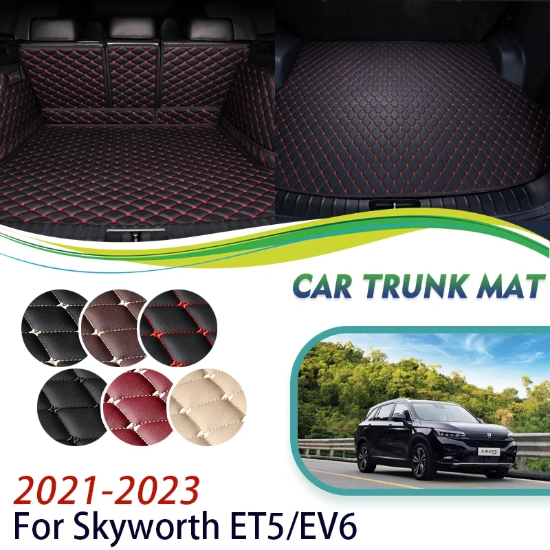 

Car Rear Trunk Mats For Skyworth ET5 EV6 2021 2022 2023 Universal Waterproof Pads Carpet Mud Car Mats Tappetini Car Accessories