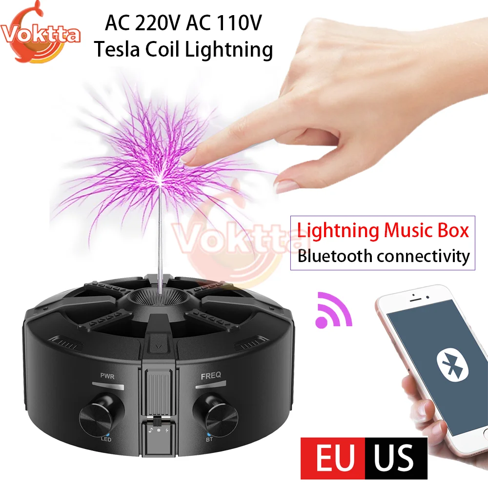 

AC 220V AC 110V Tesla Coil Lightning Bluetooth Music Box Arc Generator Touchable Artificial Lightning Experiments Teaching Tool