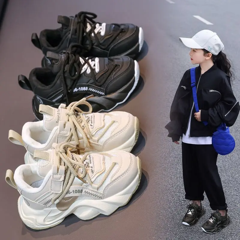 

Детские кроссовки на мягкой подошве, повседневная обувь на теплой подкладке для мальчиков и девочек, зима, весна-осень, модная спортивная обувь в стиле папы