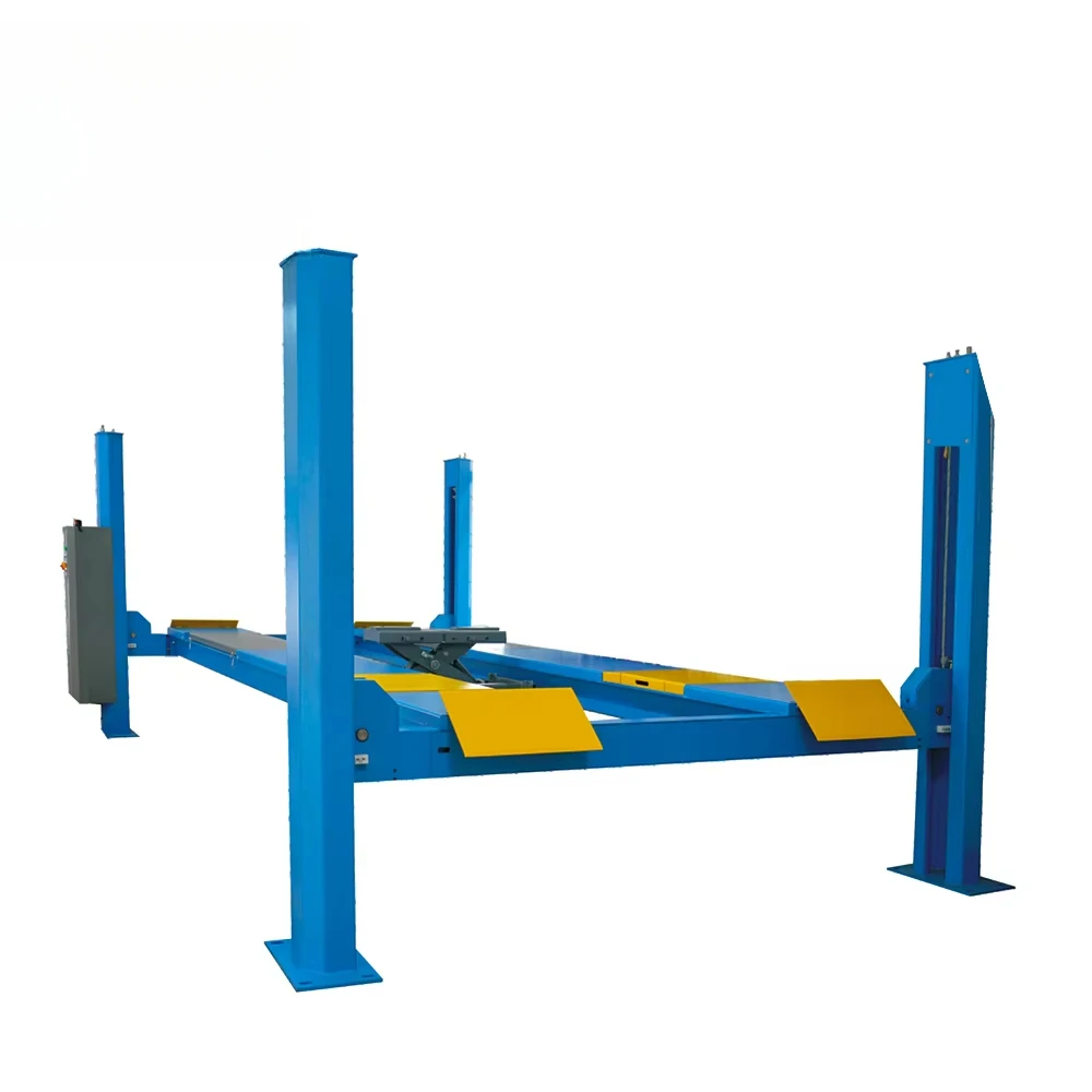 Truck Four Post Lift 6 Tons With Center Jack 3 Tons Lifting Height 1850mm For Wheel Alignment Air Release