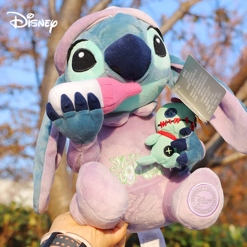 

Плюшевая кукла Disney Lilo & Stitch, милая мягкая игрушка для девочки, держащая Scrump Baby Kawaii, приятная игрушка, аниме, вещи, подарок для детей
