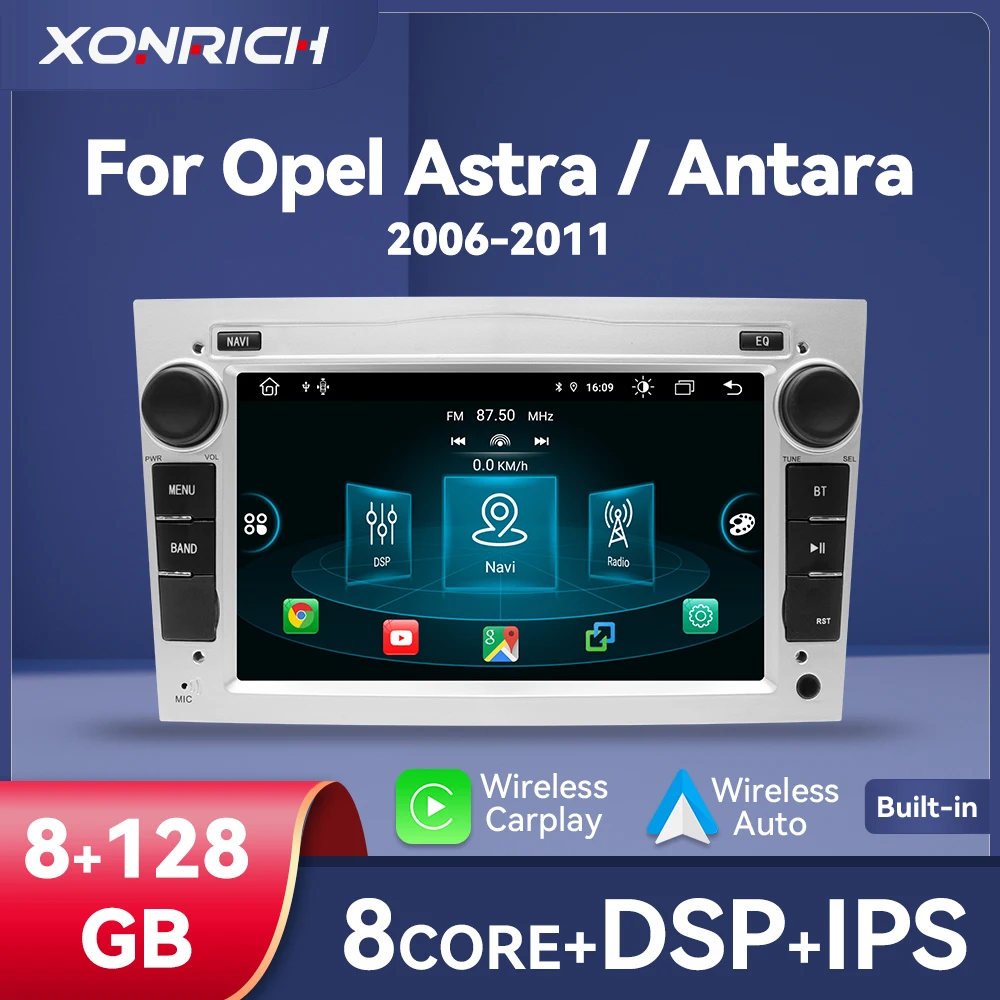 Carplay Android Auto Car Radio Player For Opel Astra H J 2004 Vectra Vauxhall Antara Zafira Corsa C D Vivaro Meriva Veda 8GB RDS