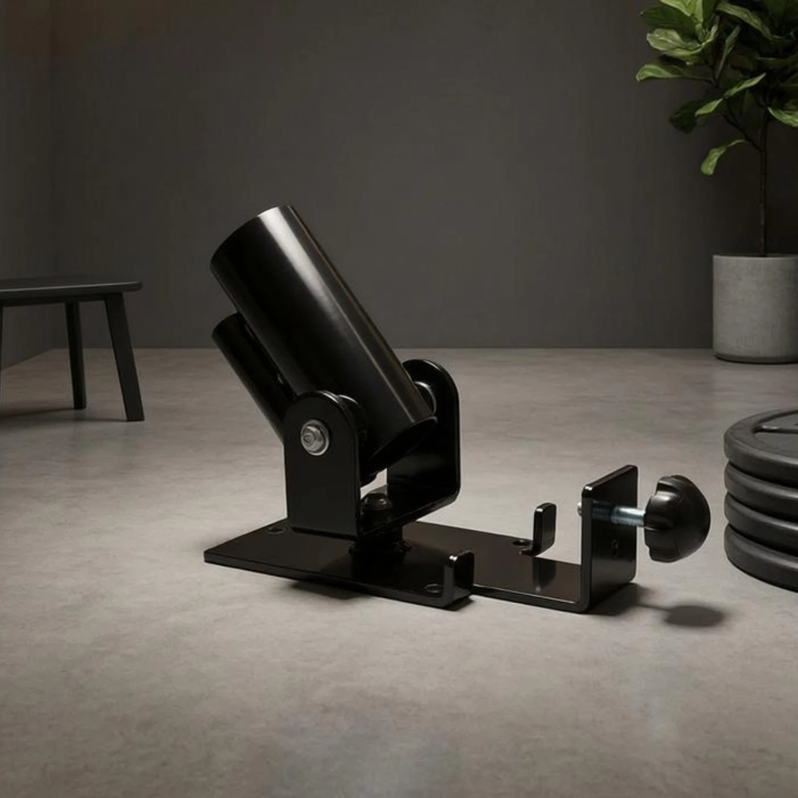 Accessoire pivotant pour machine à double barre, équipement de gym réglable en métal noir pour entraînement incliné