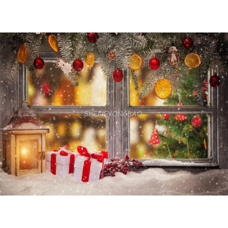 ZHISUXI Vinyl Custom Christmas day Photography Backdrops Prop Christmas gift Windows theme Photo Studio Background 20924XTW-05 image 6