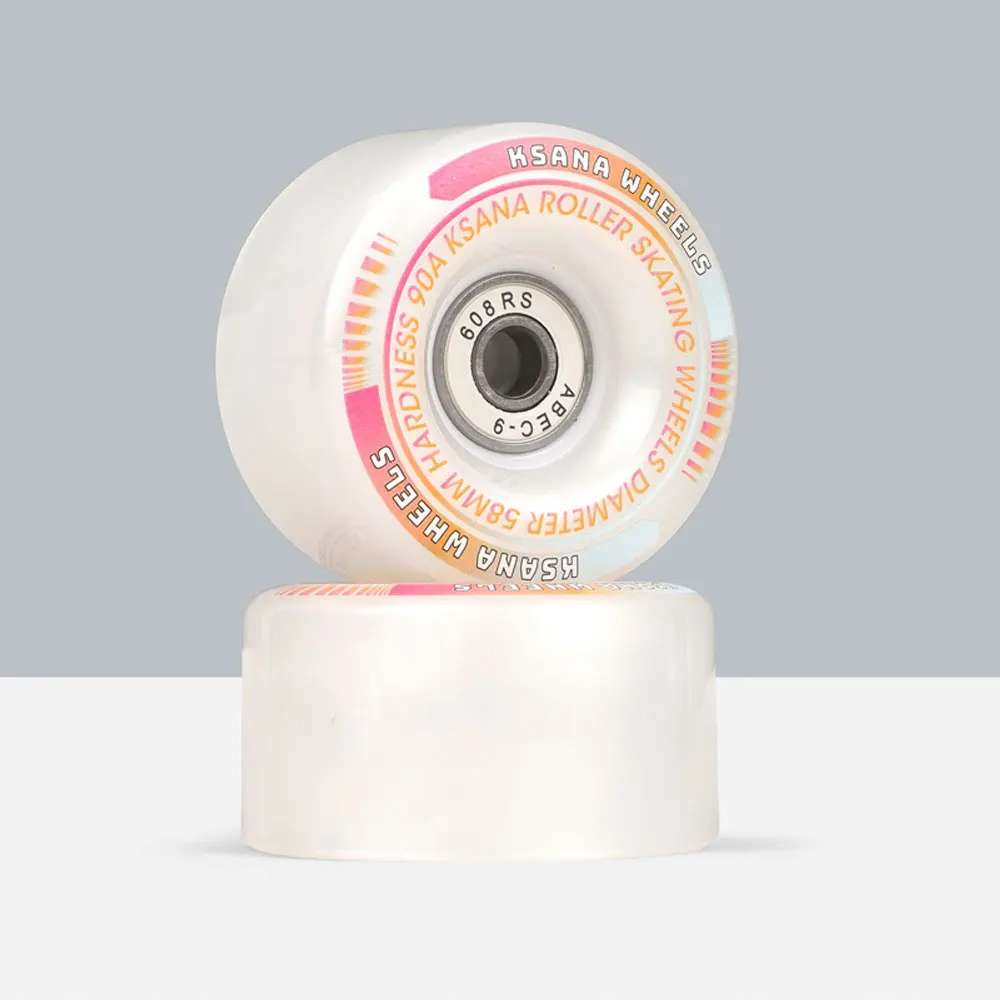 90A 58x32MM Flash Wheels For Skateboard / Double Row Roller Skates 4 Colors Gradient Flashing Pearl White Wheel Accessory AMB309