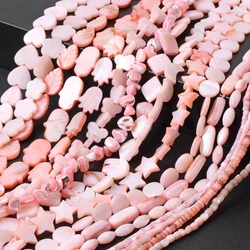 Roze Parelmoer Schelp Kralen Bloem Halvemaanvormige Bamboe Buis Natuurlijke Schelp Losse Kralen voor Handgemaakte Sieraden Maken DIY