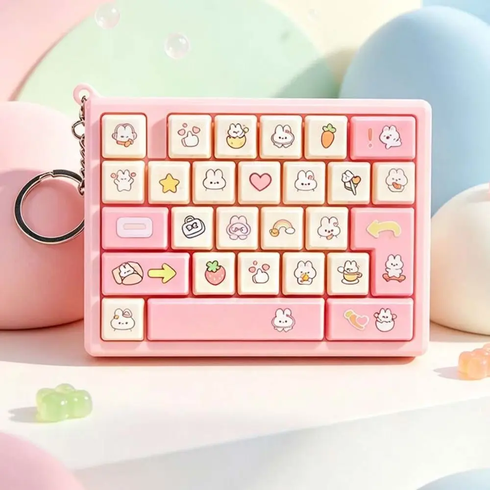 26 Key Decompression Button Cute Design Creative Style Mini Keyboard Pendant Bag Hanging Ornament Small Gift Keyboard Keychain