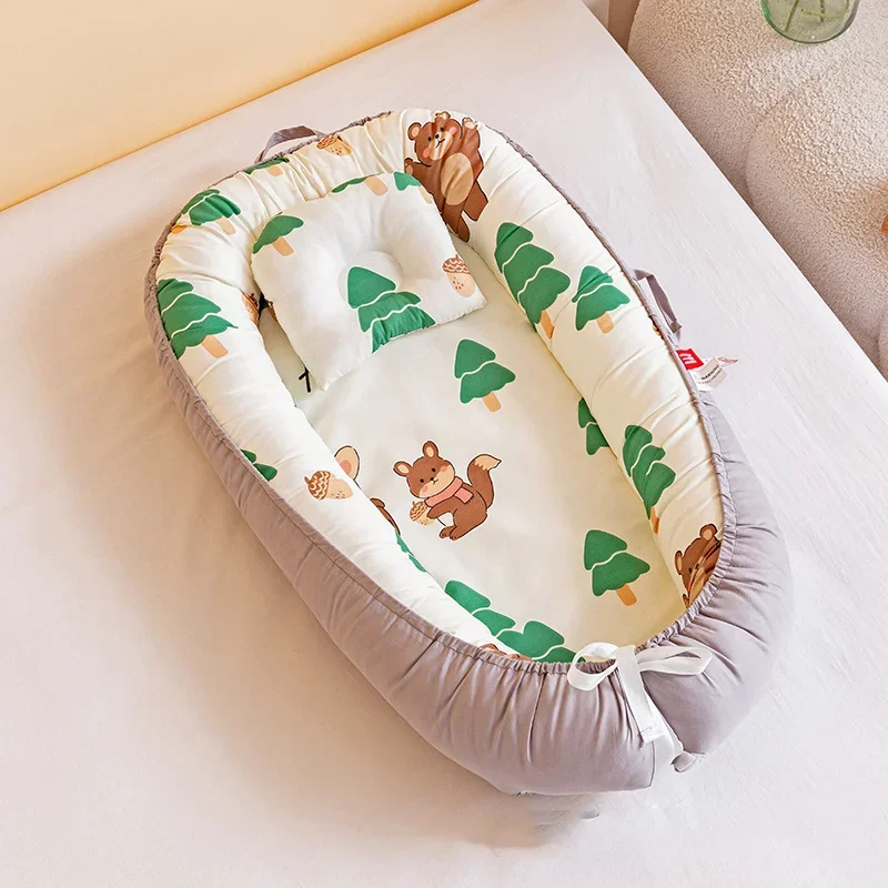 New Portable Baby Cribs Removable and Washable Portable Pressure Proof Crib Middle Bed Baby Furniture Baby Pillow Travel Crib