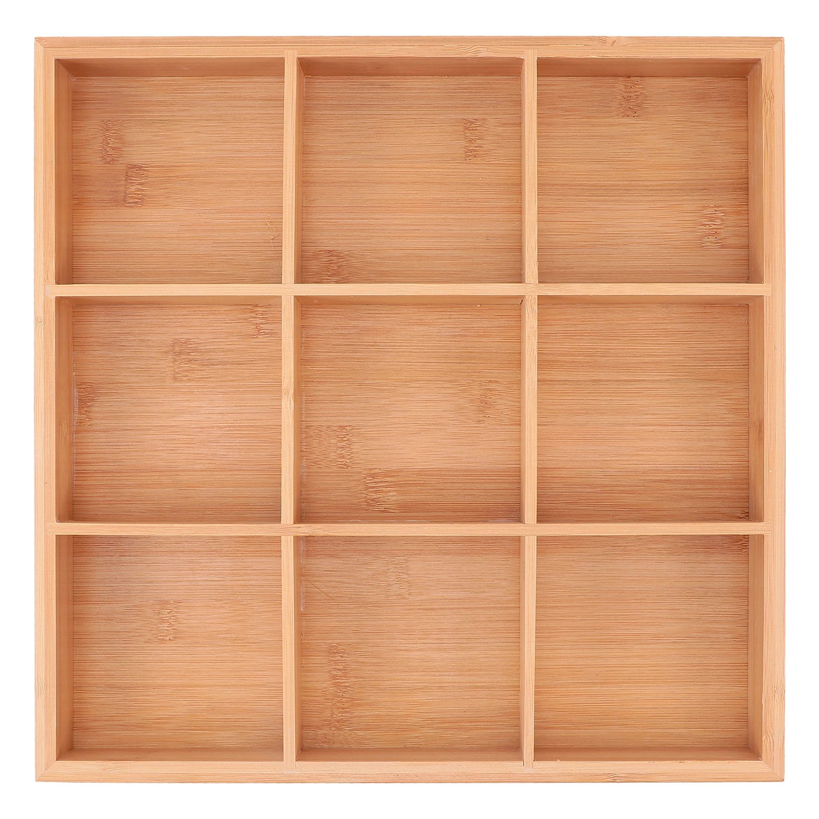 

1pc Nine-grid Vegetable Tray Bamboo Snack Serving Platter Storage Organizer Hot Pot Party Kitchen Decor Large Size