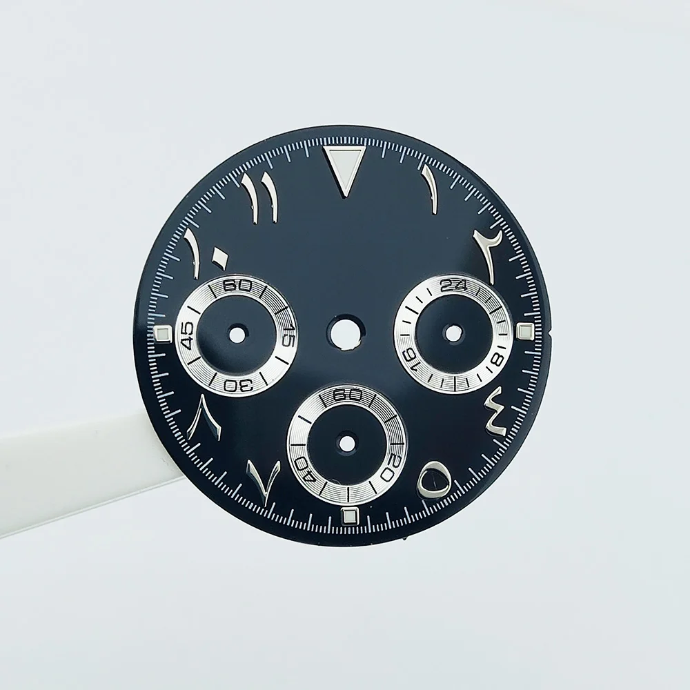 29mm Dial VK63 Dial Arabic Numerals Customized Logo Watch Face Watch Parts Fit VK63 Case Quartz Watch VK63 Movement