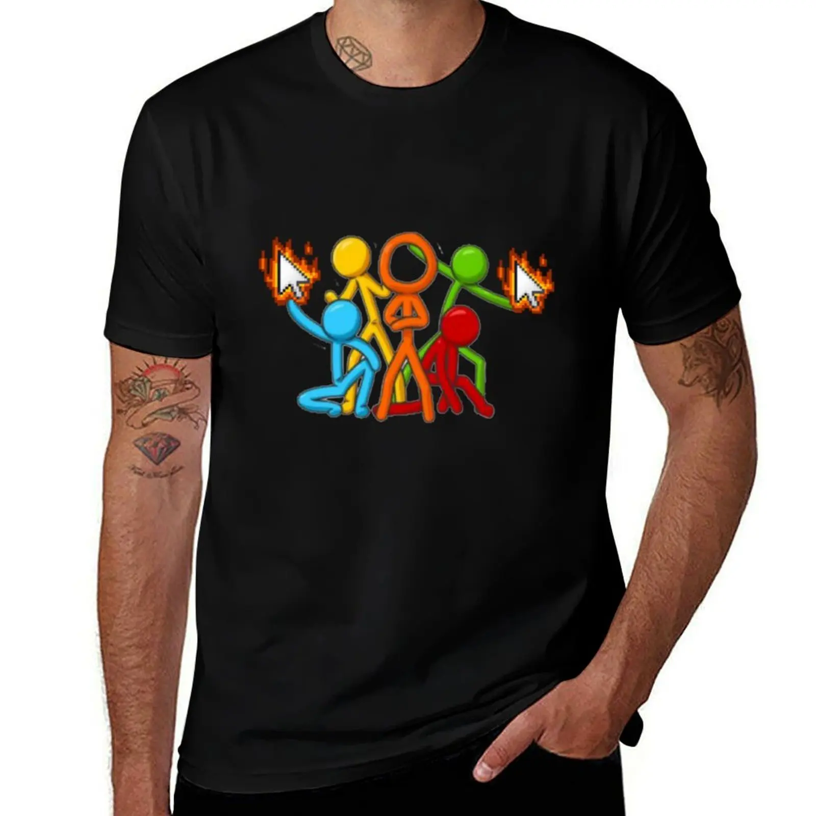 alan becker Premium Scoop T-Shirt black cotton t-shirt plain for man package men t shirt cotton 100% T-Shirt