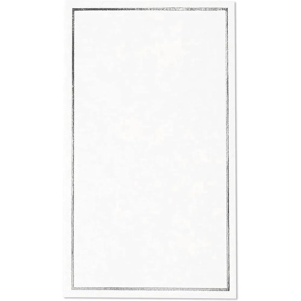 Best Paper Greetings Place Cards for Table Setting - 100-Pack 3.5 x 2 In White & Silver Foil Folded Tents - Wedding & Banquet Se