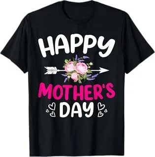 

Happy Mother's Day Floral T-Shirt for Mom Grandma Mommy