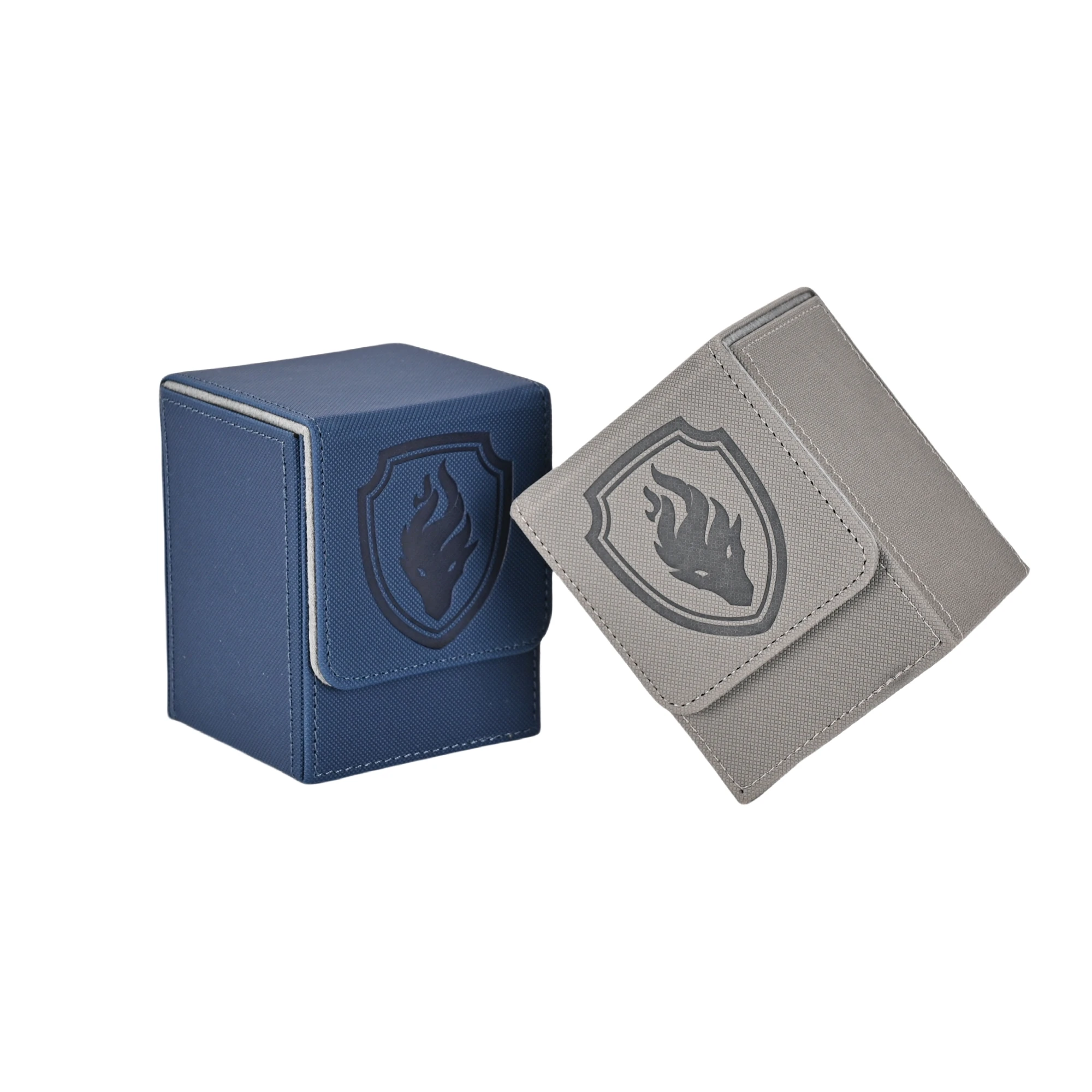 プレミアム磁気カードデッキボックス - 110枚以上のカードを安全に収納、耐久性のあるフェイクレザー、ディスプレイウィンドウ、MTG、ポケモンに最適