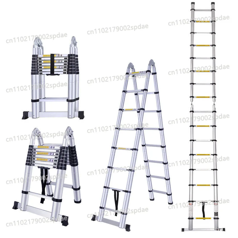 2.8M+2.8M 3.1M+3.1 Meters Auminum Portable Ladder Herringbone Straight 2 In 1 Household Folding Extension Telescopic Ladders