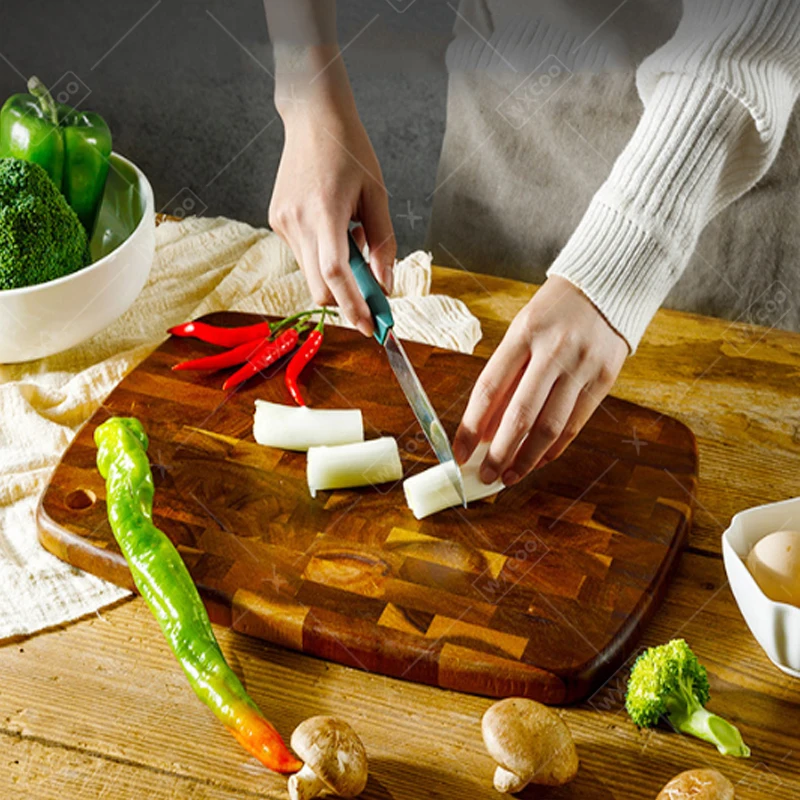 لوح تقطيع كبير لوح تقطيع خشب السنط السميك على الوجهين لوح تقطيع المطبخ لقطع لحوم الفاكهة #2