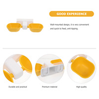 Pet Hanging Bowl Plastic Dual use Cats Dogs Large Capacity Adjustable Height Wall mounted Anti tipping Yellow Color Feeder