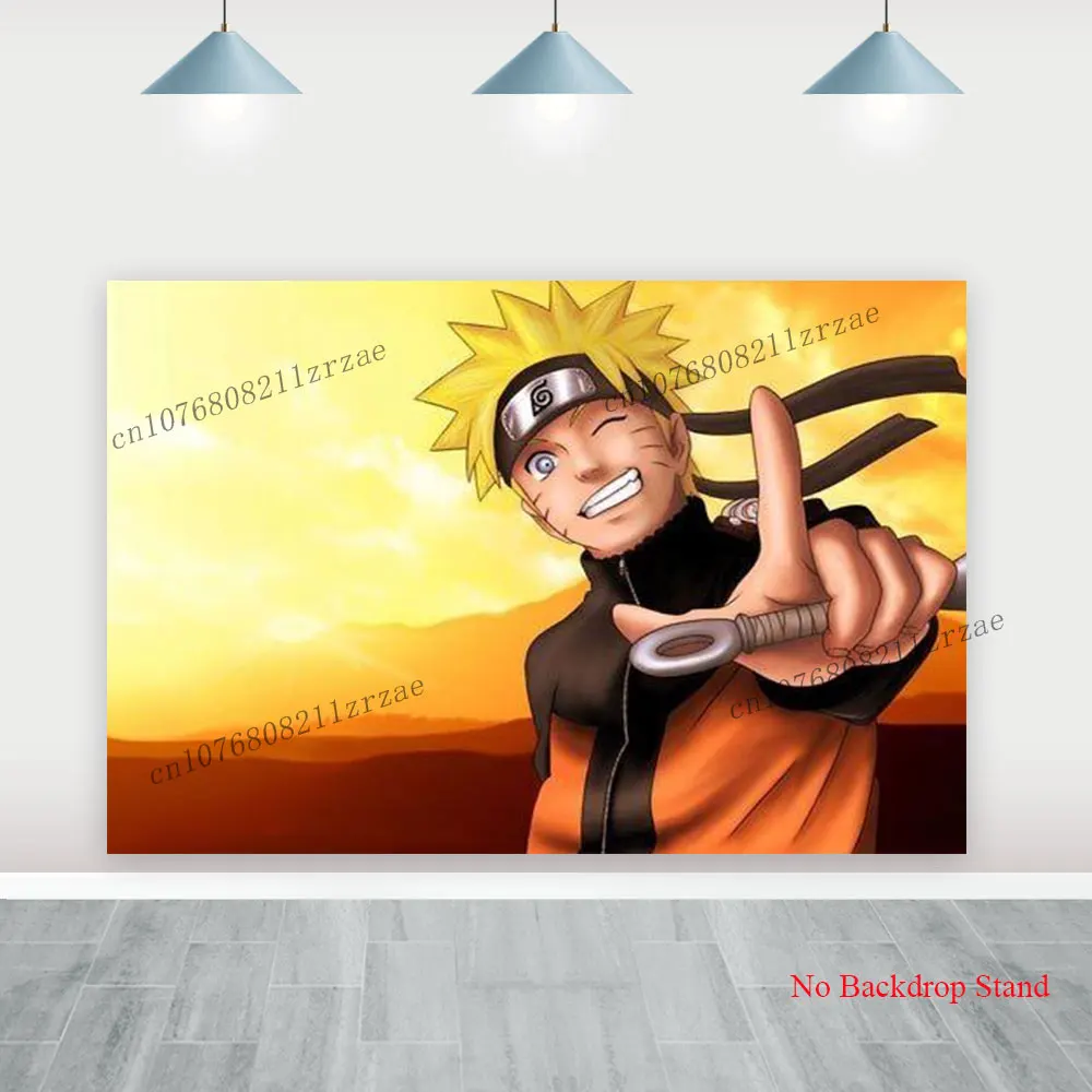Uzumaki Naruto Backdrop Cover Child Boys Birthday Party Decorations Background Baby Shower Banner Poster Polyester Studio Props