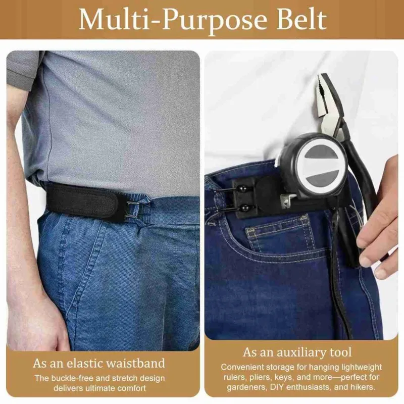 

A95D-Мужской регулируемый эластичный ремень без пряжки, 4 шт., невидимый боковой ремень для женщин и мужчин, подходит для брюк и джинсов