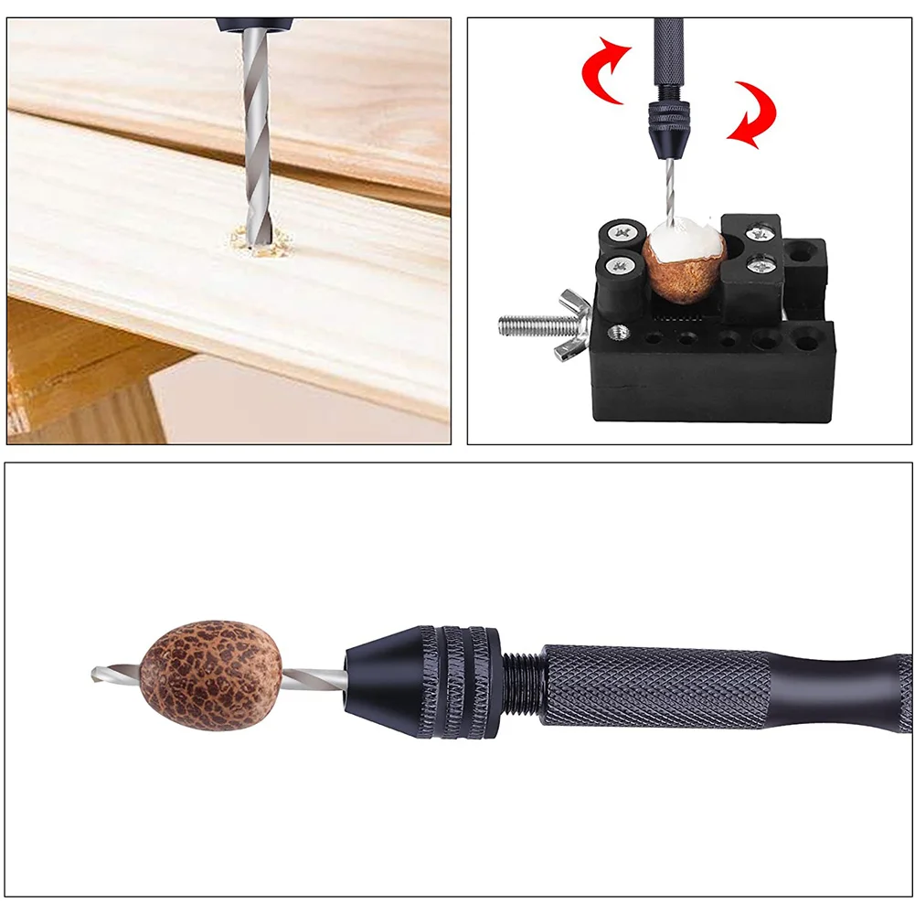 

Model Hand Drill Bits Set Pin Vise Multifunctional Jewelry Making Hole Punch Rotary Tool Woodworking Carving Manual Mini DIY