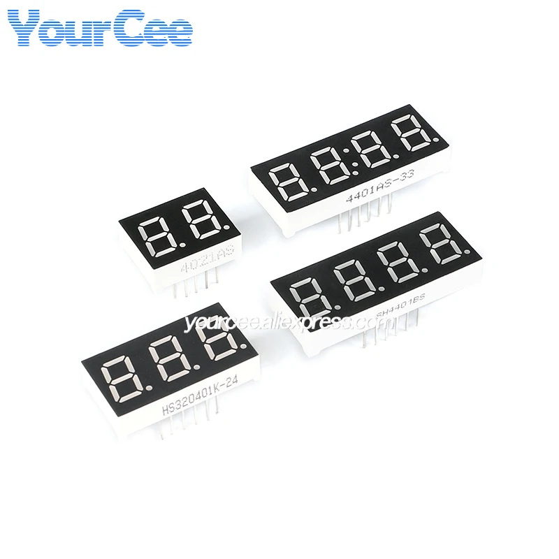 2pcs/1pc LED 디지털 튜브 디스플레이 0.28 인치 0.36 인치 0.4 인치 0.56 인치 0.8 인치 1/2/3/4Bit 7 세그먼트 공통 음극 양극