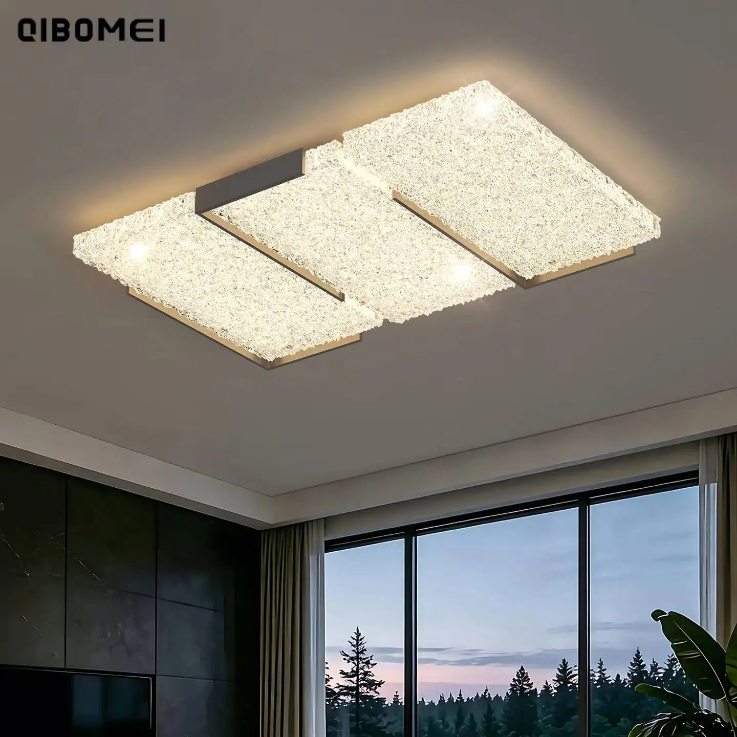 Simple LED Crystal Ceiling Light Living Room Bedroom Dining Room Ceiling Lamp Ultra-thin Modern Home Indoor Decor Lighting Lamps