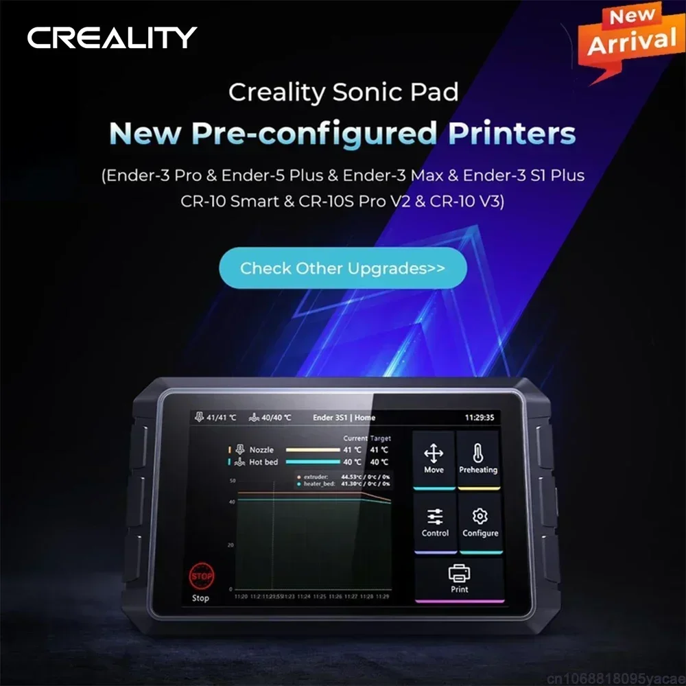 

Creality Sonic Pad Klipper System 2-5X Print Speed Up RAM 2G ROM 8G 7.0'' Touch Screen for Ender-3V2/3S1/3S1PRO FDM 3D Printer