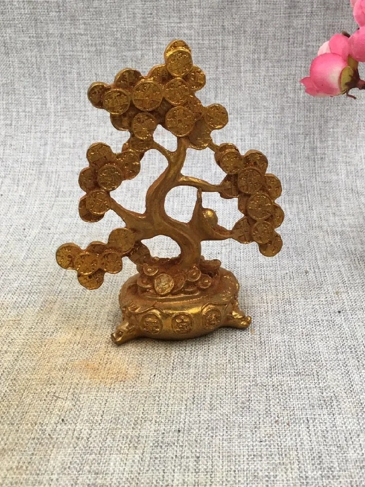 Pure Copper Copper Ware Lucky Fortune Tree Cash Tree Ornament Lucky Treasure