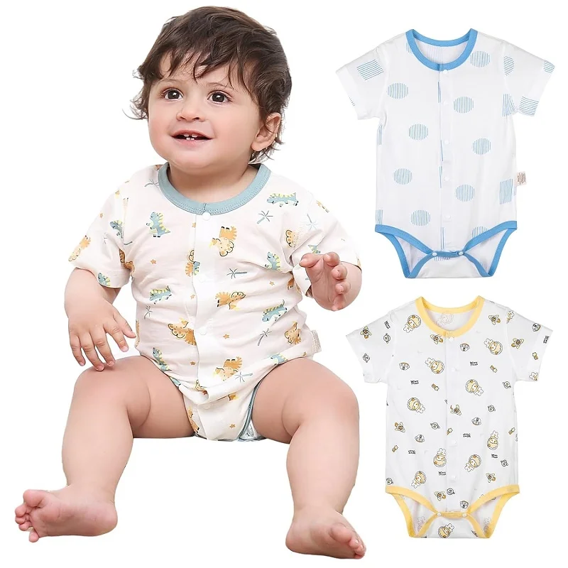 Michley 3PCS Newborn Baby Bodysuit Cotton Body Baby Short-Sleeve Long-Sleeve Romper Clothes Jumpsuit Costume For Kids Girl Boy