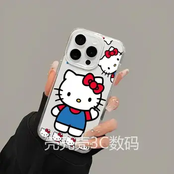 Roztomilý magnetický kryt s motivem Hello Kitty pro iPhone 17 16 15 14 13 12 11 8 7 Air Plus Pro Max X XR XSMax Měkký průhledný TPU kryt 8 nejlepší prodej Kryt na telefon Hello Kitty - №4
