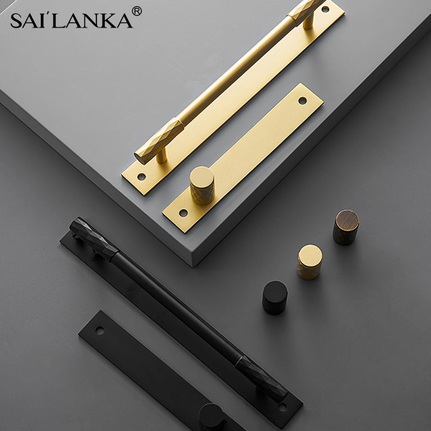 SAILANKA Brass Furniture Handles Gold Wine Wardrobe Decotation Furniture Pulls Dresser Kitchen Cupboard Cabinet Upscale Handle