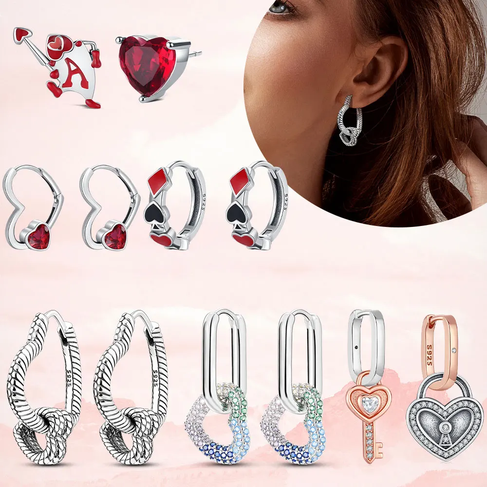 2025 Hot Original Heart earring Fashion Elegant Style Daily Wear Love Hoops earring S925 Sterling Silver Jewelry Romantic Gift