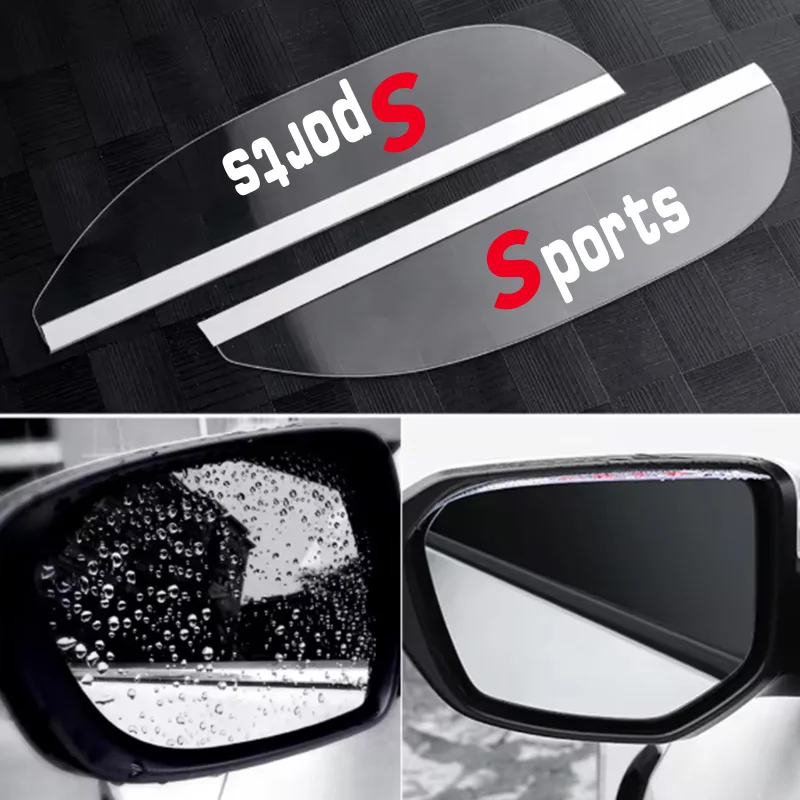 Transparent Car Rearview Mirror Rain Shield, Thick Sports-Style Rain and Snow Protection, Sunshade, Rainproof Panel, Transparent Rain Shield for Car Mirrors, Waterproof Shield