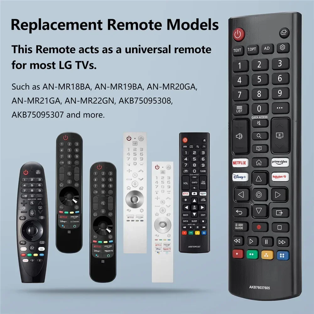 Mando a distancia infrarrojo de repuesto para televisores inteligentes LG TV 4K 8K NanoCell QNED OLED LED UHD, incluidos modelos de TV 7 series/8