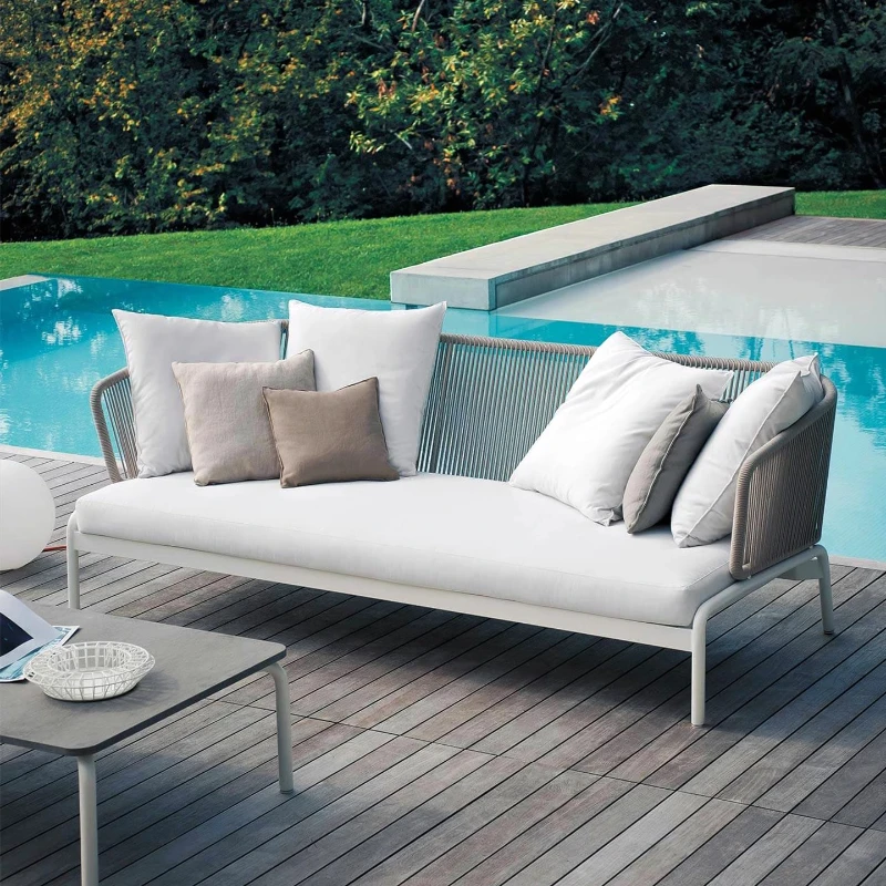 

Outdoor sofa courtyard combination outdoor open-air garden hotel B & B leisure rattan chair waterproof and sunscreen rattan