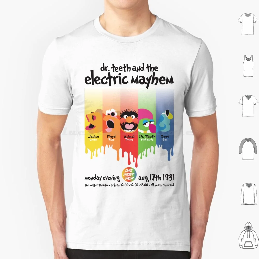 Dr. Teeth And The Electric Mayhem T Shirt Big Size 100% Cotton Dr Teeth Electric Mayhem Animal Janice Zoot Tour