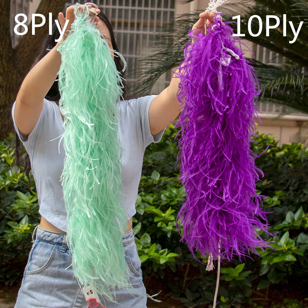 

0.5 Meters Ostrich Feathers Boa Fringe 2 3 6 8 10 Ply Natural Ostrich plumas Ribbon for Costume Party Clothing Sewing Accessory