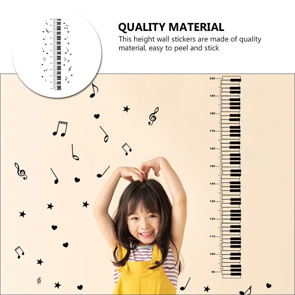 

Height Sticker 15x115CM Wall Decals Kids Room Corridor Shop Accurate Scale Piano Pattern Removable PVC Stickers Decorative