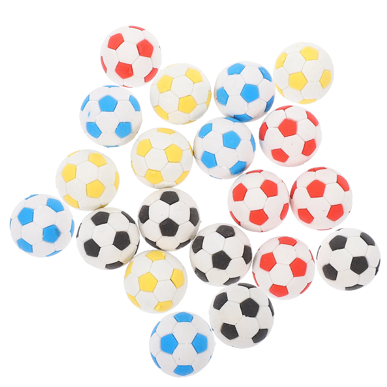 Fun Erasers Football 3d Cartoon Small Shape 20pcs Mixed Color Pencils for Kids Delicate Household Child