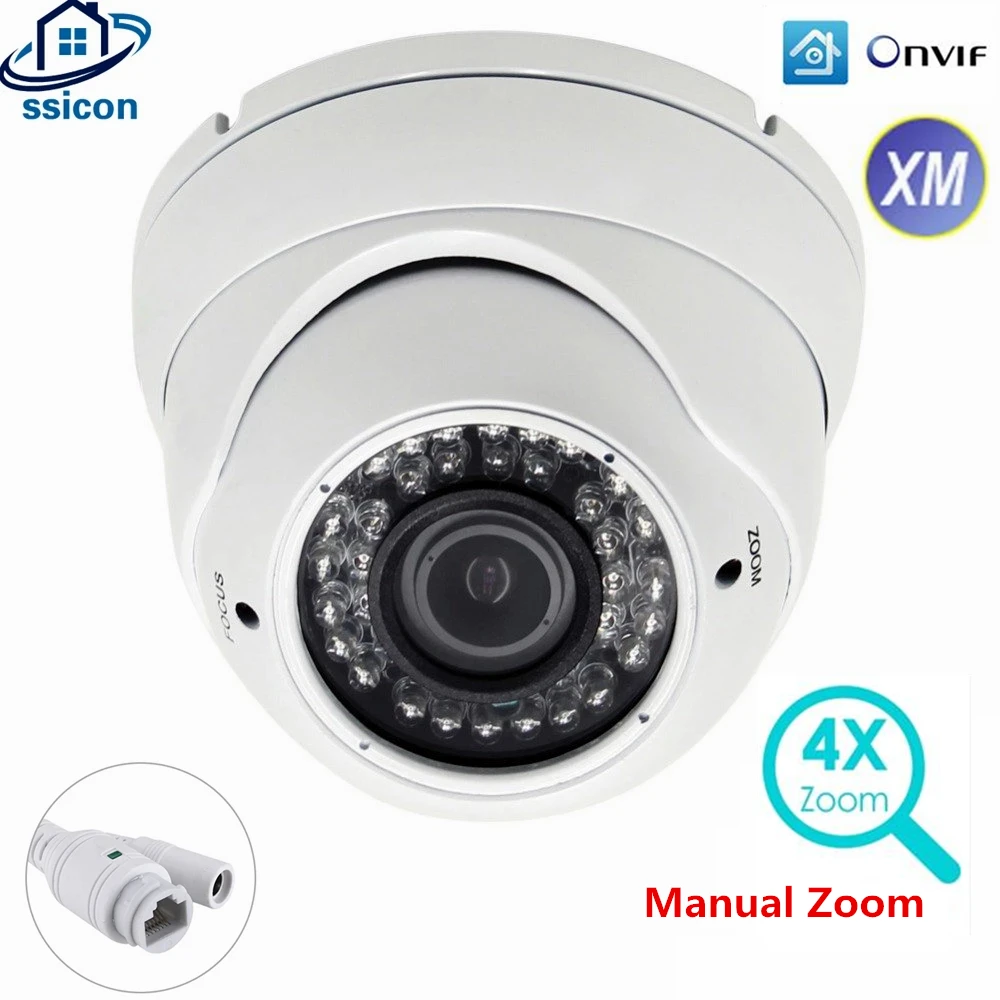 5MP POE IP Camera H.265 Onvif 2.8-12mm 4X Manual Zoom Lens Indoor Home CCTV Video Surveillance Security Network Camera