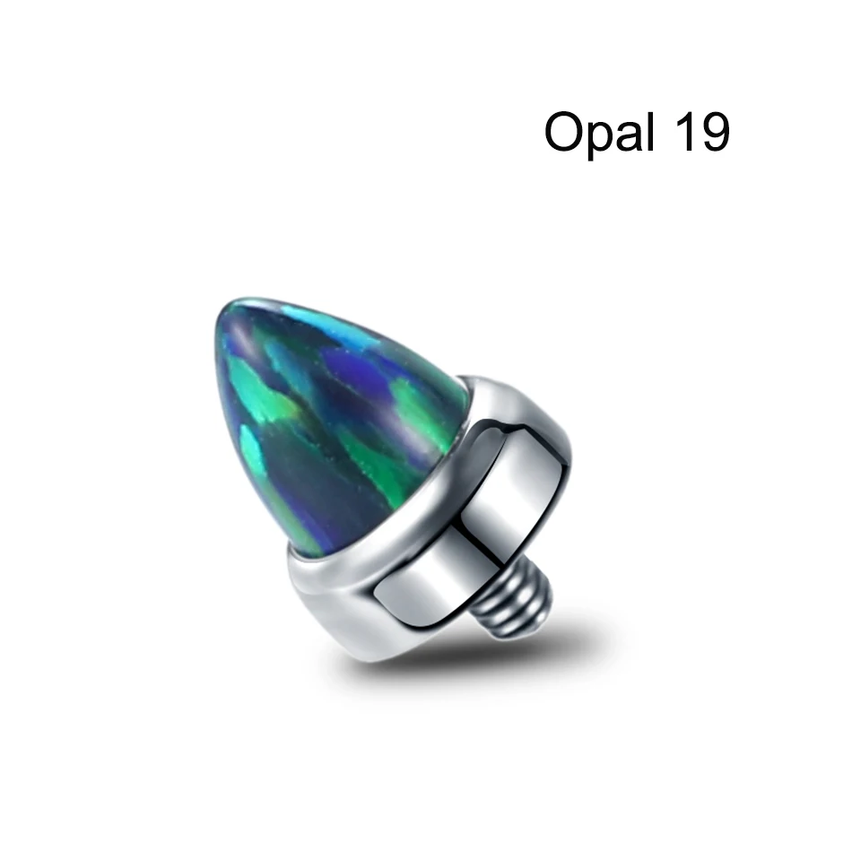 Titanium Claw Set Opal Bullet Dermal Top Piercings