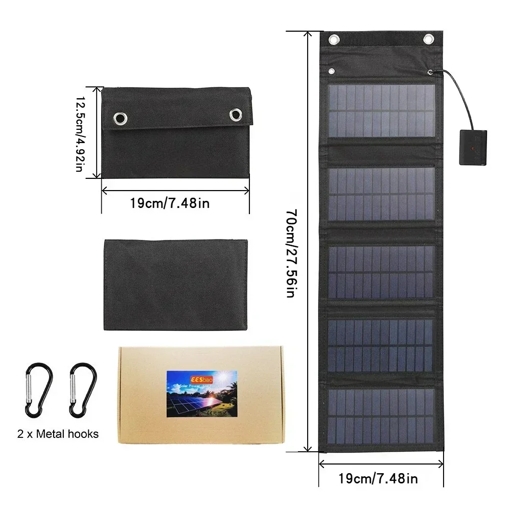 Outdoor Camping Dual USB Solar Panel Charger View 3