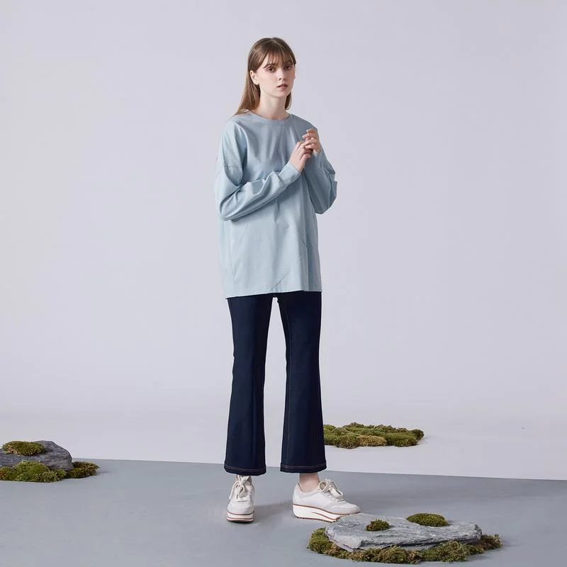 

Новинка 2024: Женская трикотажная толстовка с круглым вырезом в стиле деконструктивизма, из смесового хлопка, полиэстера и спандекса, для спорта и повседневной носки