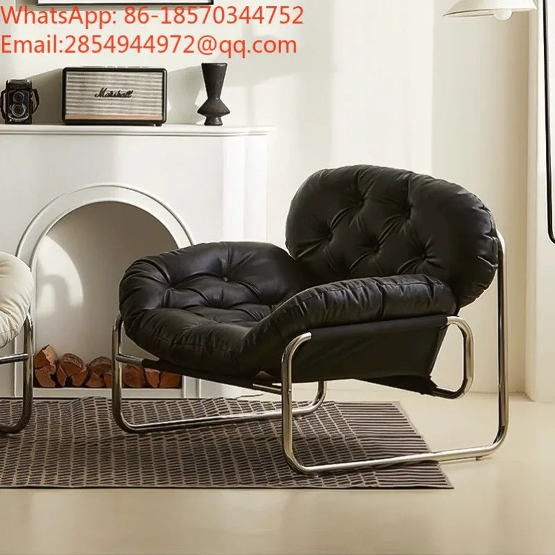 Minimal Light Luxury Single Sofa Chair, Living Room Lazy Leisure Recliner