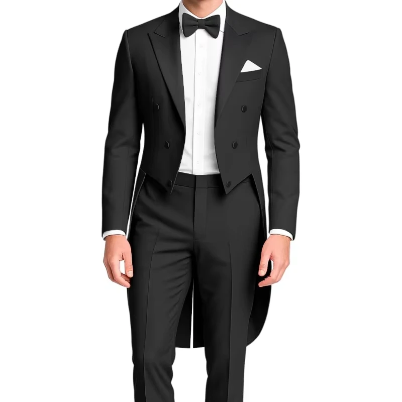 Men's Tailcoat Suit  Mens Suits 2 Piece Slim Fit Single Breasted Swallow Tail Coat For Proms  Concerts Weddings