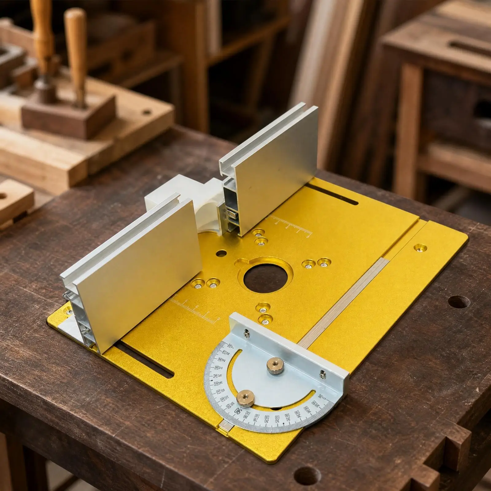 Aluminum Alloy Router Inverter Plate with Ruler Markings for Woodworking Table Insert