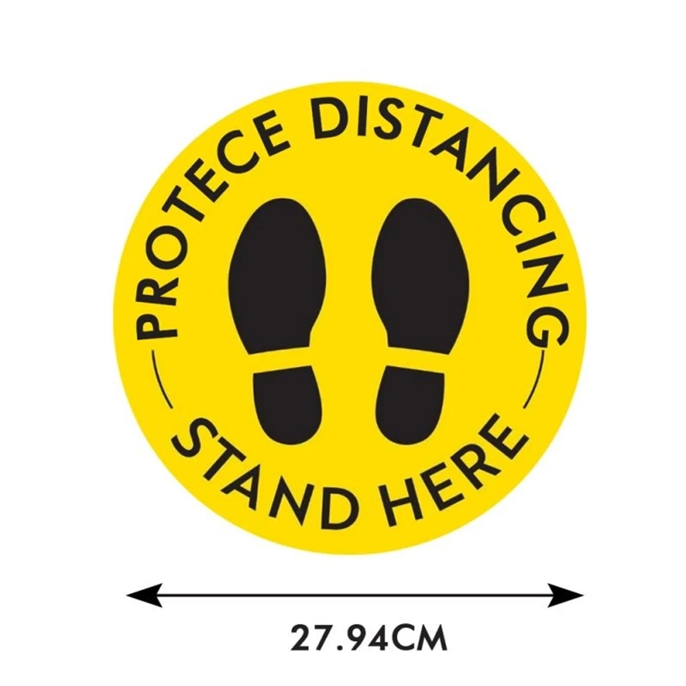 New Public Protece Distancing Floor Signs Stickers Keep 6 Feet Away Waterproof Safety Floor Signage For Entrances Checkout Lines